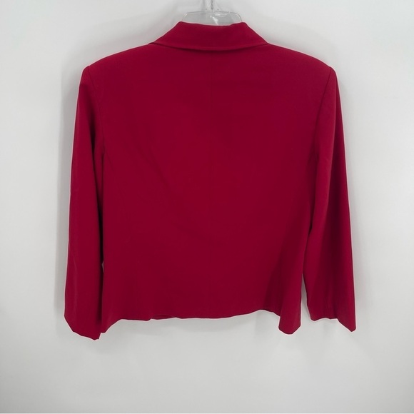 Talbots Cropped Jacket Blazer Womens Size 12 petite wool rust red - Picture 7 of 9